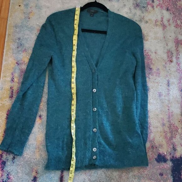 J. Crew Kid Mohair Button Down Sweater Cardigan in Emerald Size XS - Picture 8 of 9
